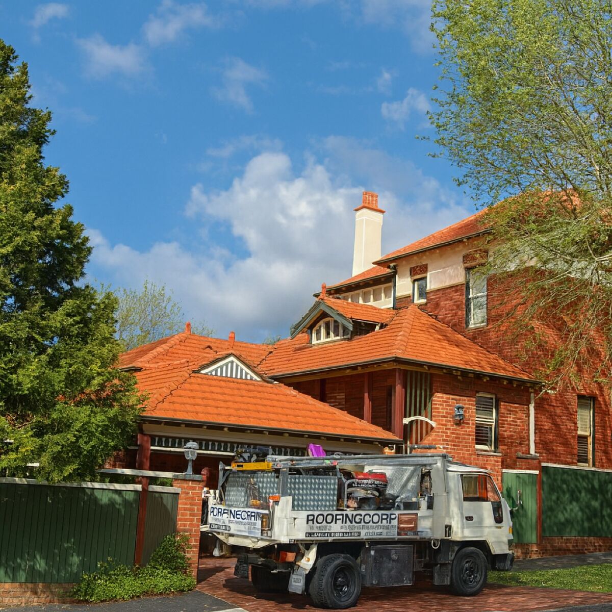 RoofingCorp roofer working on a Sydney roof